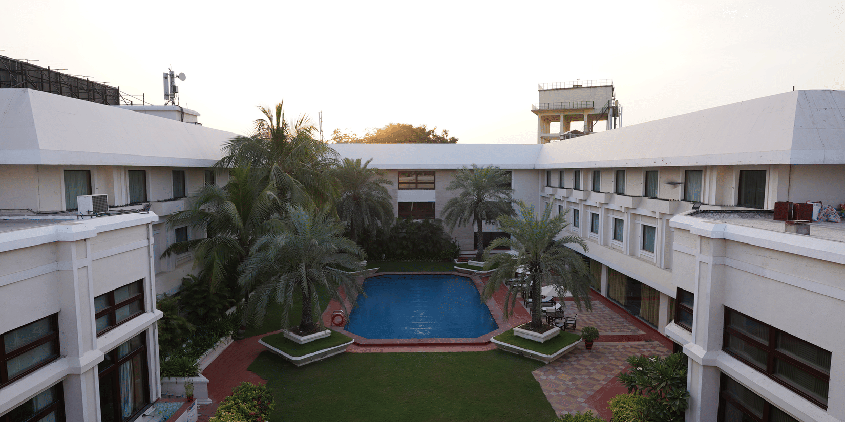 Open courtyard and landscaped spaces at The Ummed Ahmedabad
