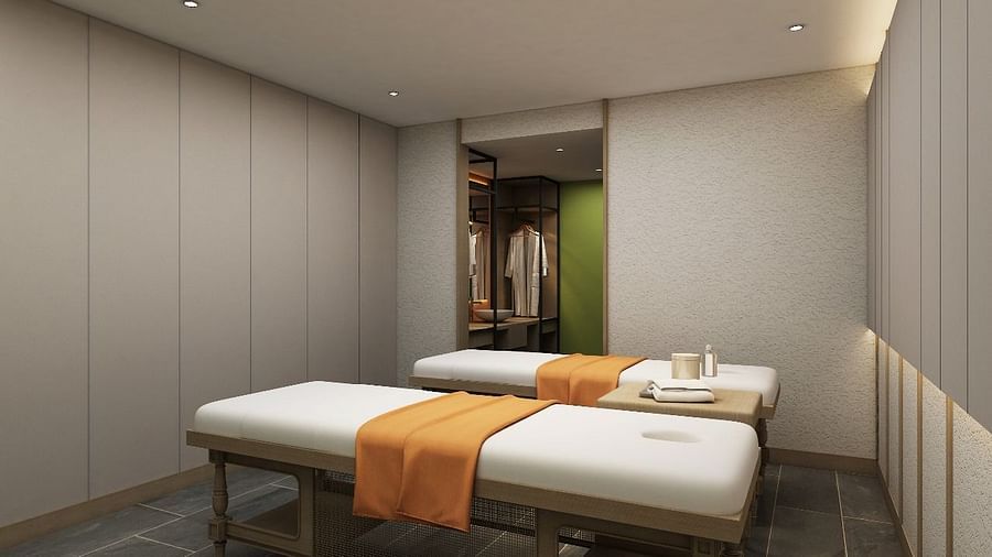 Massage beds in the spa at Cloud 9 Sarovar Premiere, Goa, designed for a relaxing and rejuvenating experience