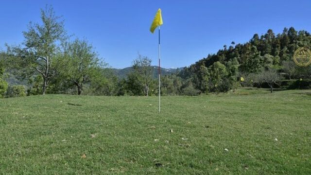 golf course with a flag