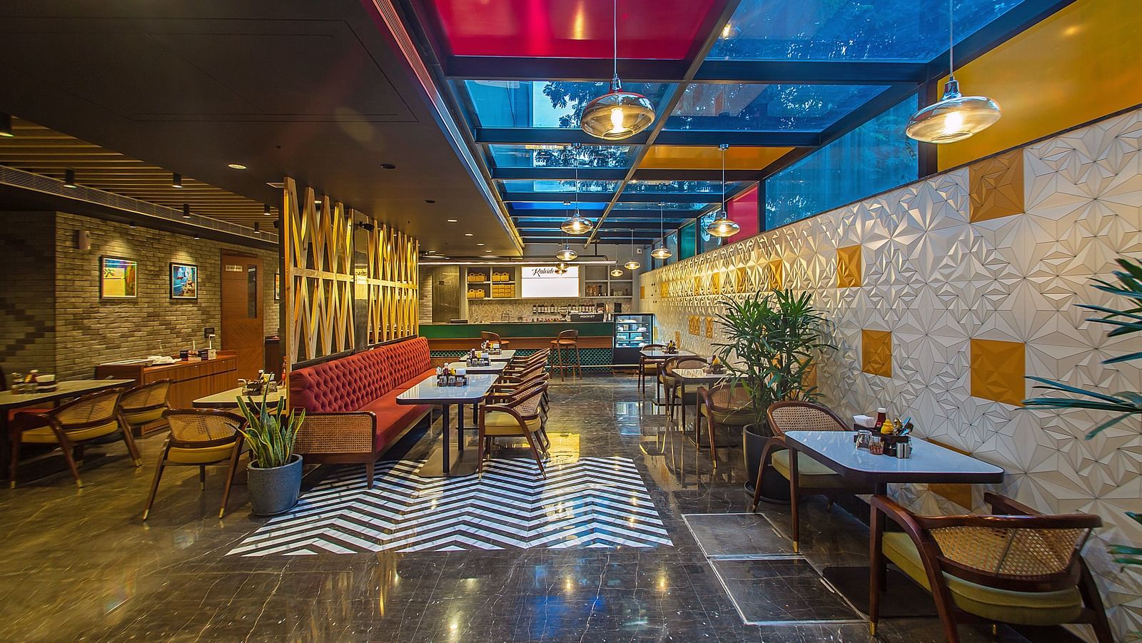 The view of Kaleidoscope, the restaurant at Inde Signature Jaipur