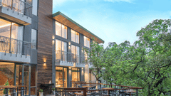 Facade of Rosefinch Sarovar Portico, Bhimtal.