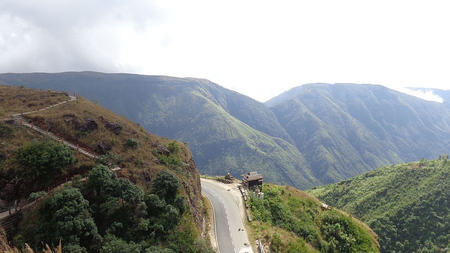 view of a road amidst the hills