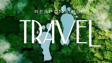 A picture with the text Responsible Travel