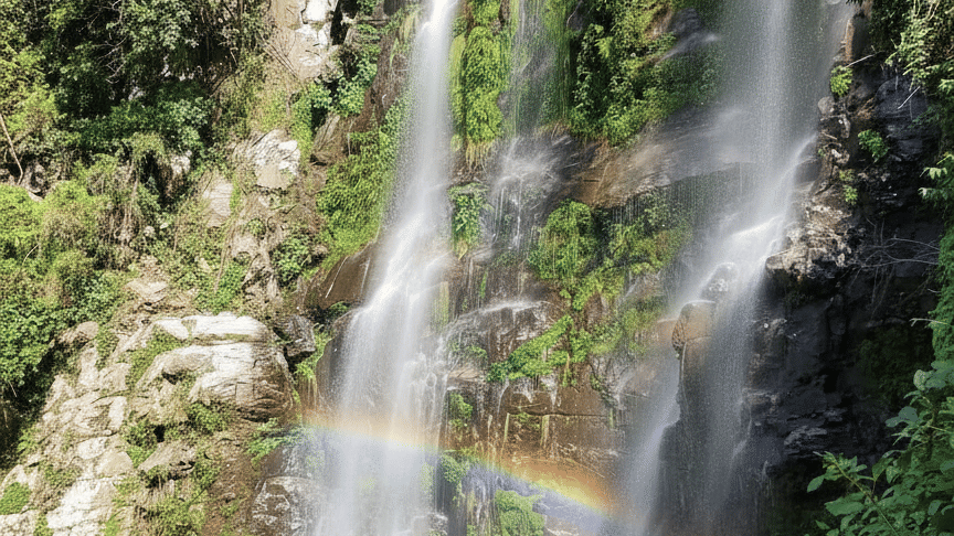 indreni rainbow waterfalls at sonada