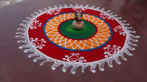 A colourful rangoli pattern