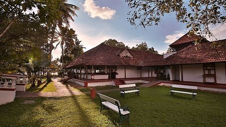 A facade of the cottages at Coconut Lagoon
