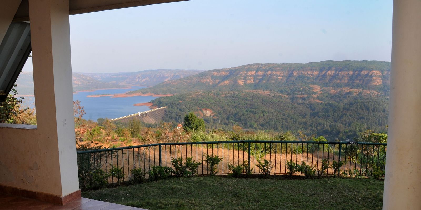 View of Koyna Dam from Wind Chalet Resort.