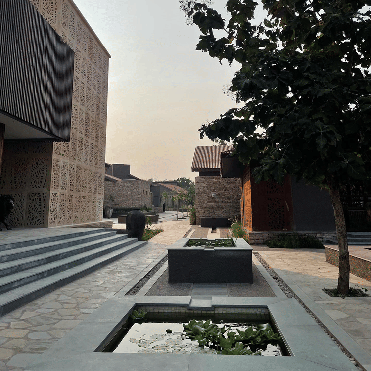 Staircase of entrance of Aramness Gir