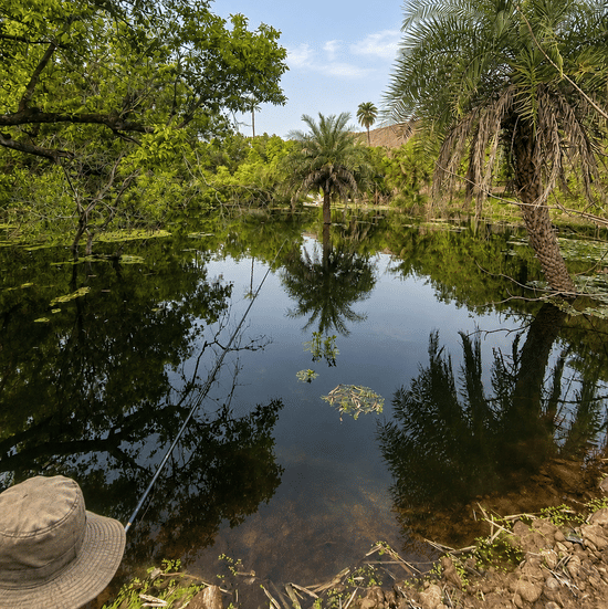 Fishing at the stream-Surya Bagh-Ajabgarh