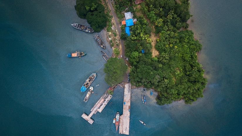 Ariel view of Port Blair
