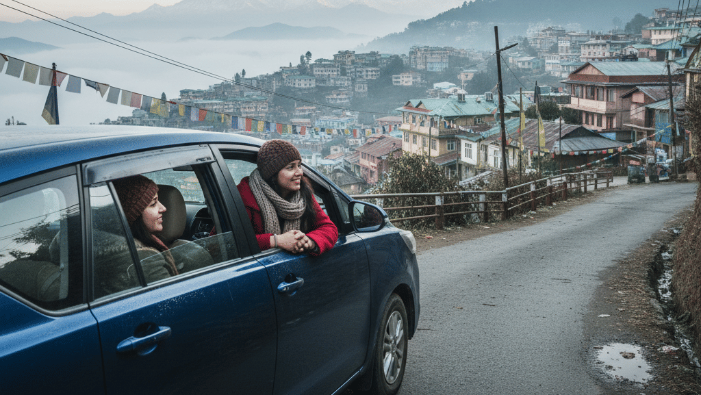 Travelling darjeeling via car in winter