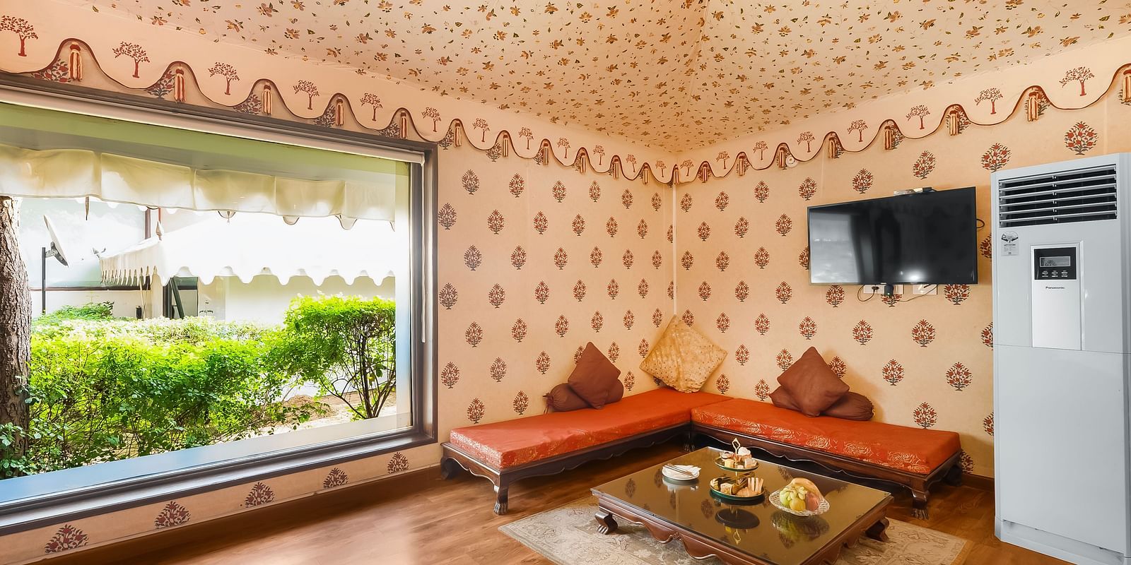 An overview of a living room inside one of the rooms - Rajasthali Resort & Spa, Jaipur.
