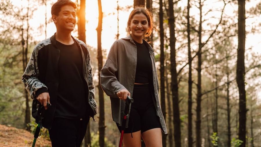 A picture of a two individuals on a hike | Kavya Resort and Spa, Nagarkot