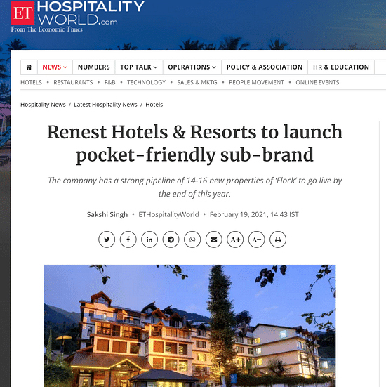 Renest Hotels Media and Press Coverages 2