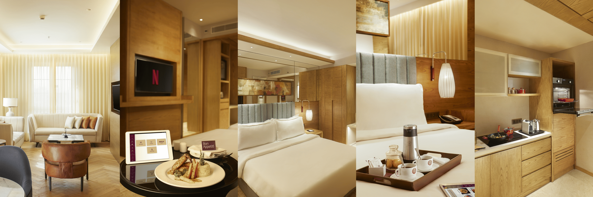 Collage of images for the rooms banner on The Residency Towers Chennai Rooms page