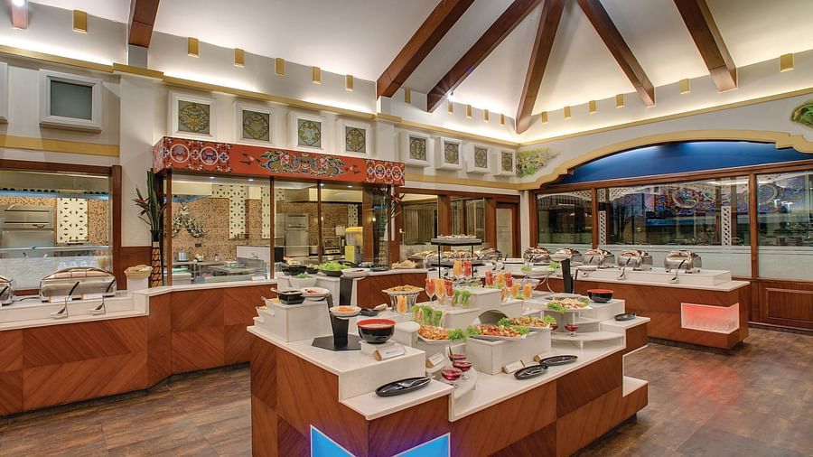 the buffet spread at the restaurant - Mayfair Spa Resort & Casino Gangtok