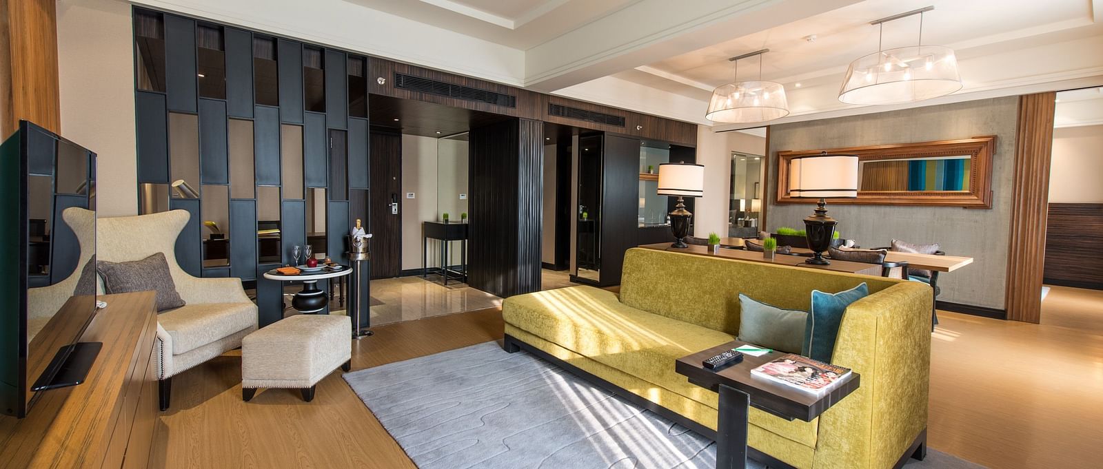 Image of Presidential Suite living room at The Raintree St. Mary s Road with Sofa and classy decor