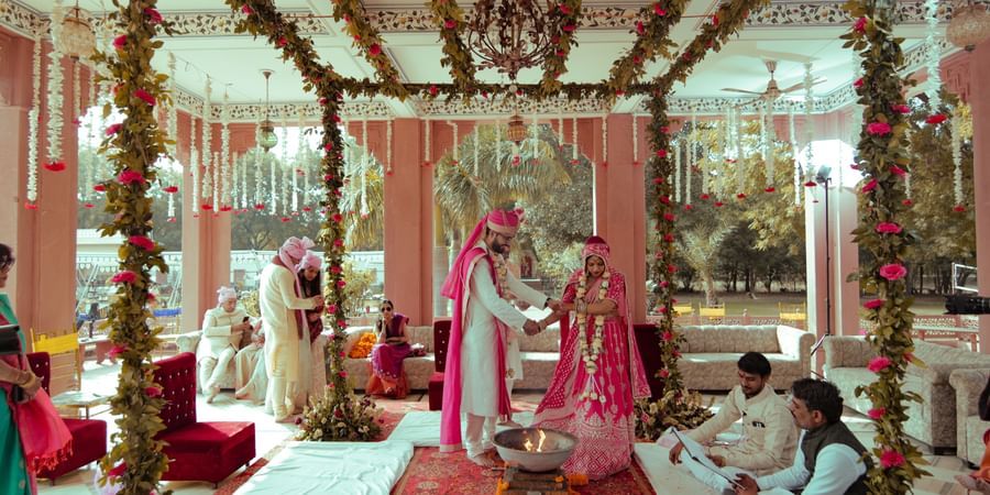 Baradari - Phera Ceremony at Baradari - Umaid Palace- Destination Wedding Resort in Jaipur
