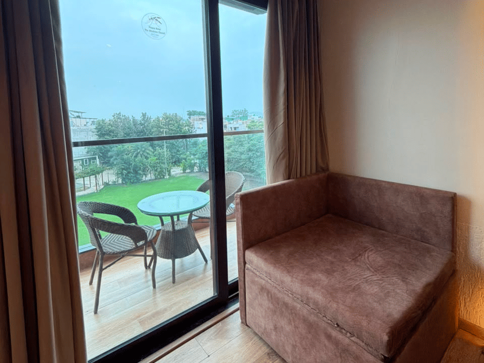 Family Room, Sofa bed beside the balcony doors