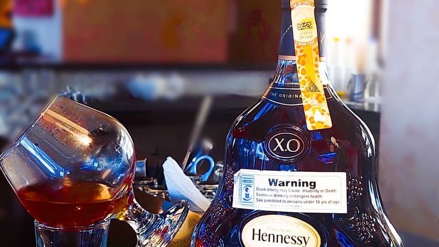 A bottle of Hennessy served at Asiatic Lounge