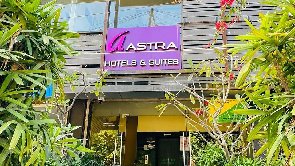 Facade shot of Astra Hotels and Suites, HSR Sector 1.