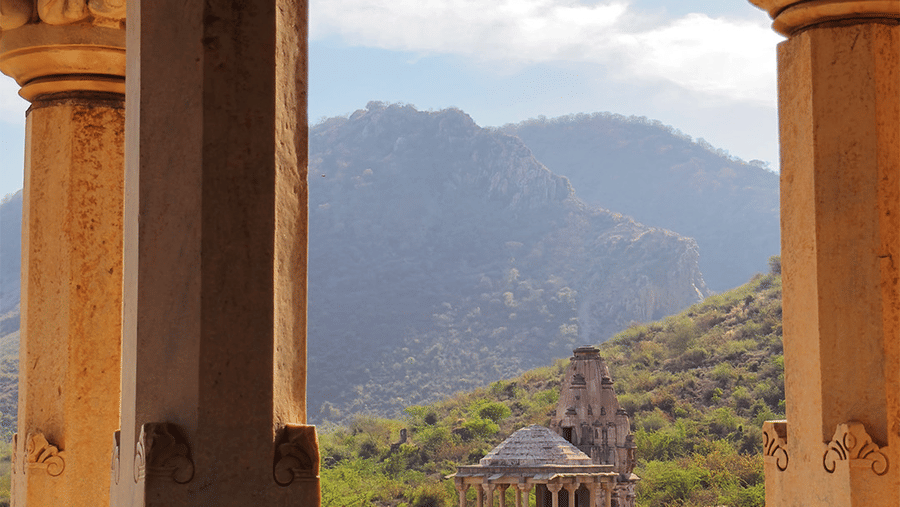 Yoga Outdoor at temples -Surya Bagh Ajabagrh-Experience