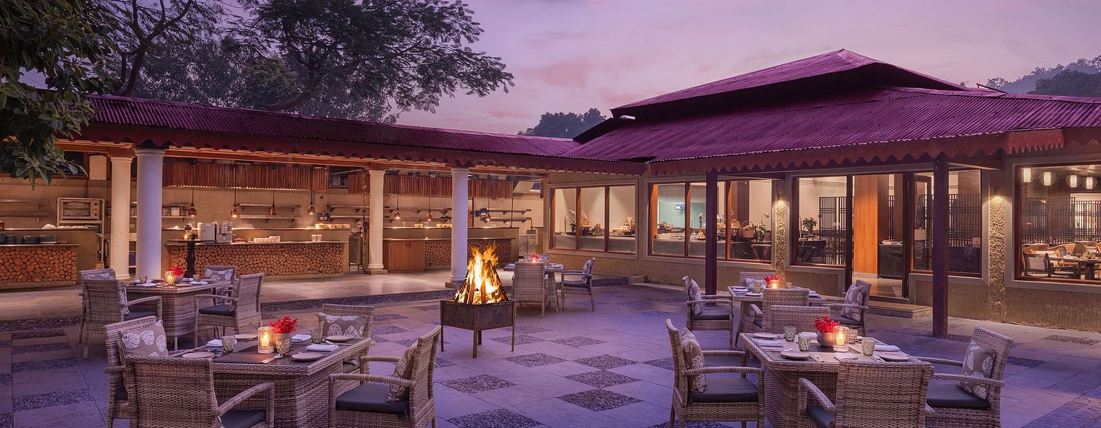 An image of an outdoor dining area beside a lake - The Riverview Retreat,  Corbett