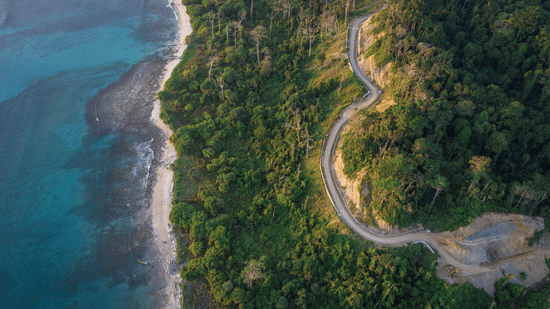 Aerial view of a beach in Andaman and Nicobar Islands in India