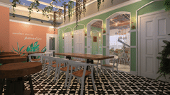 terrace area with beautiful interiors and seating area at theory9 bandra