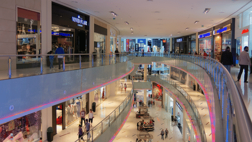 The interior of a shopping mall 2