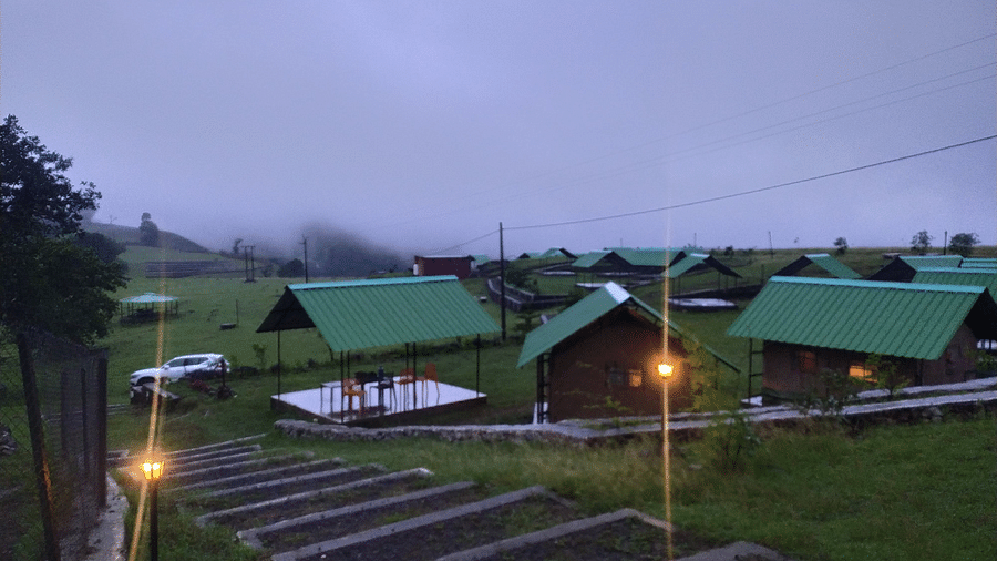 LETS Camp Tamia tents view night