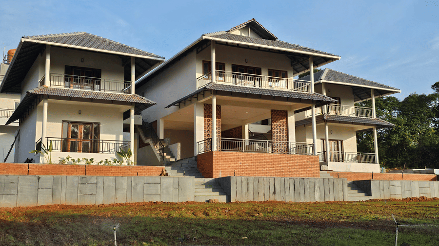Exterior view of the facade of hillock vista.