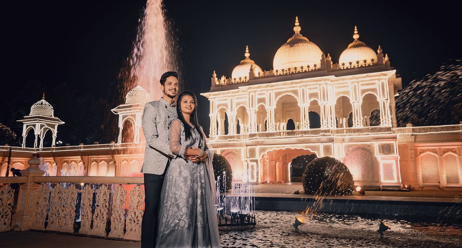 Pre Wedding Shoot at Mughal Garden Night View Ramoji Film City