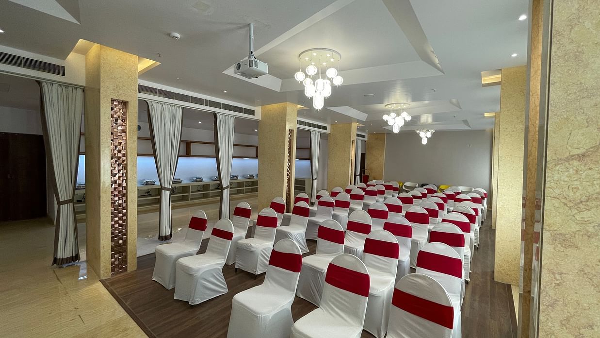 interior view of an event space with theatre style seating and luxurious interiors - Quality Inn Rockwell Grand