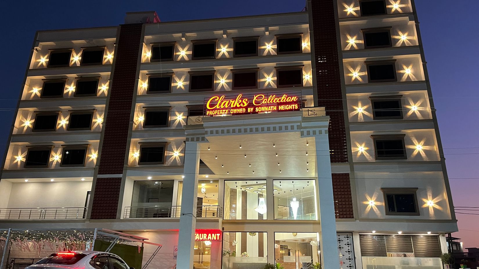 Facade image of the hotel at Clarks Collection, Somnath