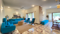 An overview of a living room inside a Villa - Karma Lakelands.