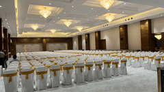 event venue at VITS Satyajeet Karad featuring an elaborate seating arrangement