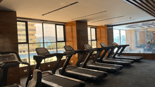 Overview of the Gym at VITS Satyajeet Karad dotted with treadmills 