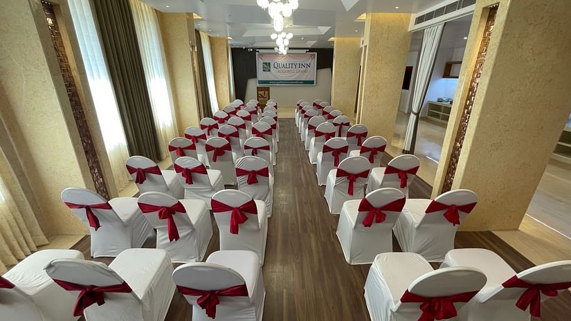 interior view of an event space with theatre style seating and luxurious interiors - Quality Inn Rockwell Grand2
