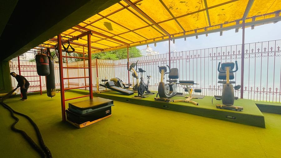 Workout area with articial grass at Home2 Renaissance Club Hotel