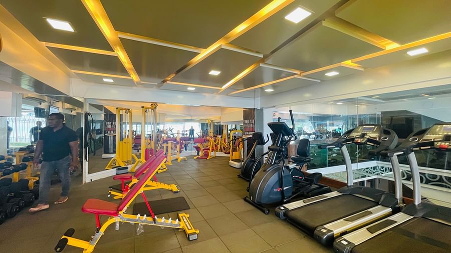 Workout equipment inside the gym room at Home2 Renaissance Club Hotel
