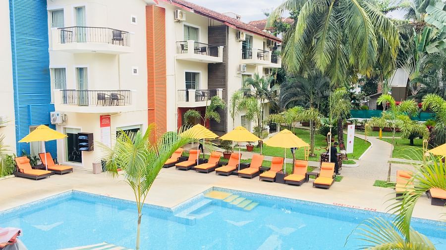 Top view of the Swimming Pool at Kyriad Prestige Calangute, Goa