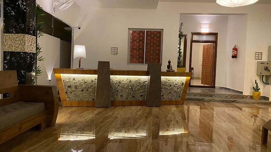 Reception at Le Poshe Luxury, a hotel in Pondicherry