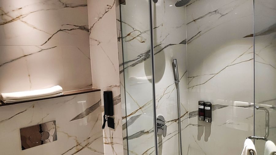 Shower cubicle at Maxxvalue Hotel MIDC,  Mumbai