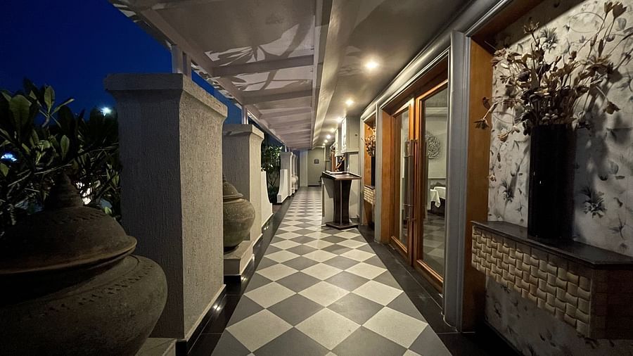 Lobby at our hotel in Puri