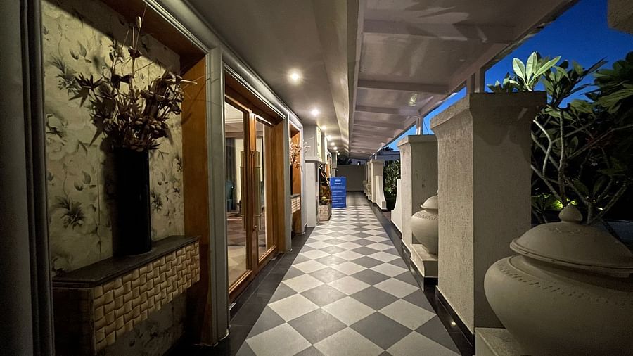 Lobby at our hotel in Puri