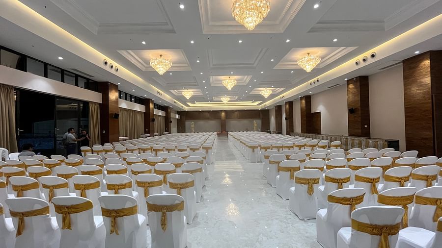 banquet at VITS Satyajeet Karad featuring an elaborate seating arrangement