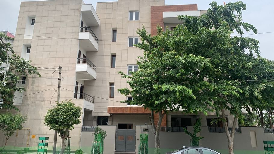 hotel facade from the side - The Shacon, Noida