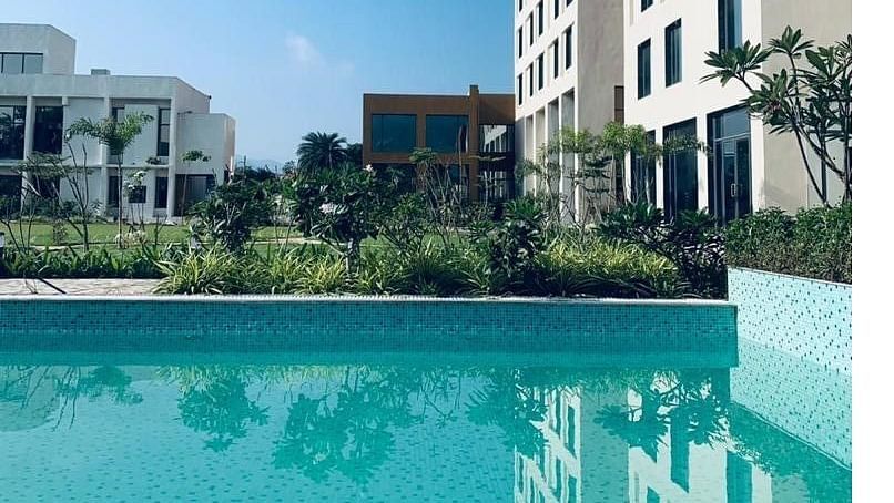 View of the facade of Pride resort Ambaji and its Pool