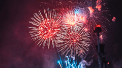 Fireworks over a beach - New Year in Goa